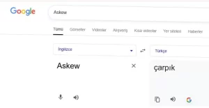 Google Askew veya Tilt Arama Komutu
