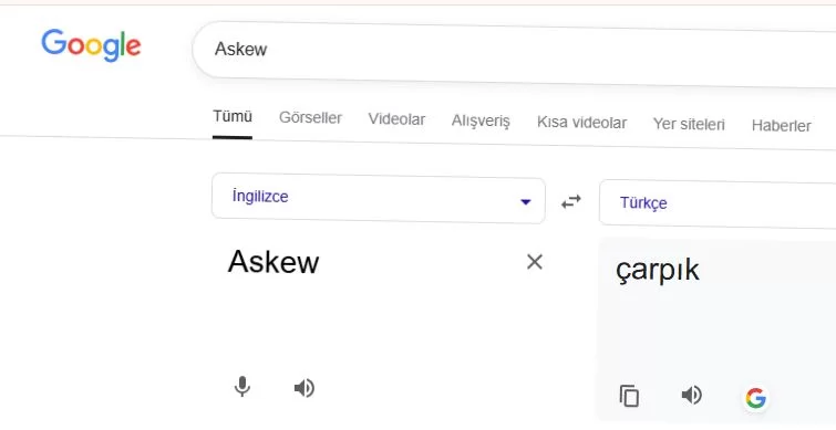 Google Askew veya Tilt Arama Komutu