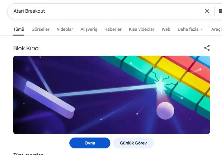 Google’da Atari Breakout Oyunu Oynama Rehberi